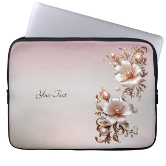 Dekorative rosa Blumen-Laptop-Hülle Laptopschutzhülle