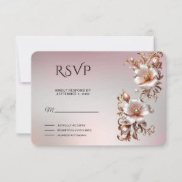 Dekorative rosa Blumen-RSVP-Karte RSVP Karte
