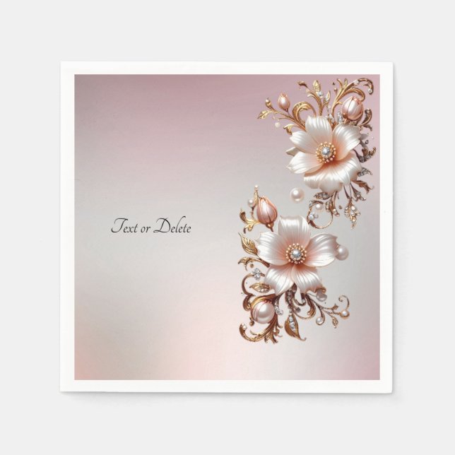 Dekorative rosa Blumenblüten Serviette (Vorderseite)