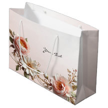 Dekorative rosa und weiße Blumen-Geschenktasche