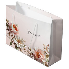 Dekorative rosa und weiße Blumen-Geschenktasche Große Geschenktüte