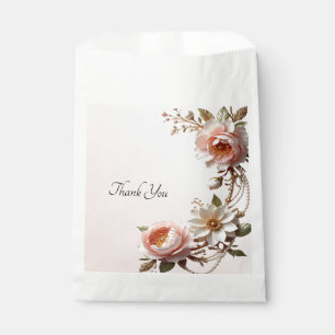 Dekorative rosa und weiße Blumen Geschenktüte Geschenktütchen