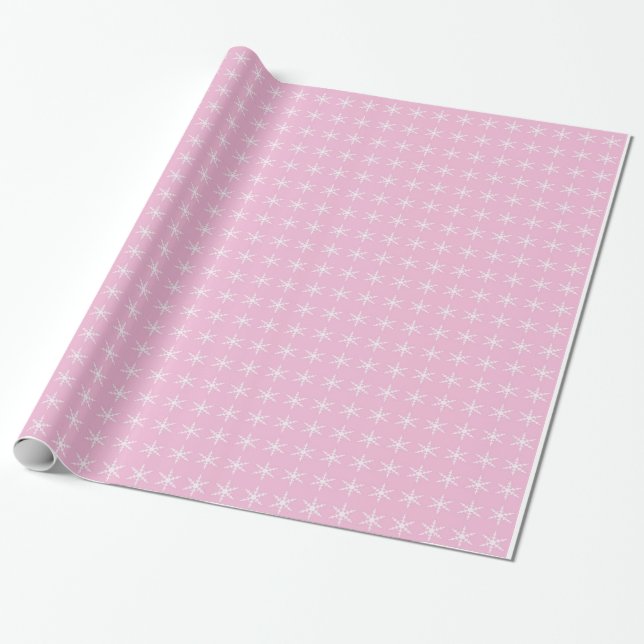 Dekorative Rosa Weihnachtsschneeflocke Dekoration Geschenkpapier (Ungerollt)