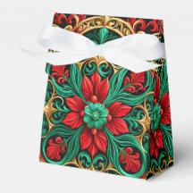 Dekorative Rot-Grün-Geschenkboxen