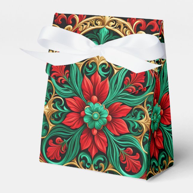 Dekorative Rot-Grün-Geschenkboxen Geschenkschachtel (Vorderseite)