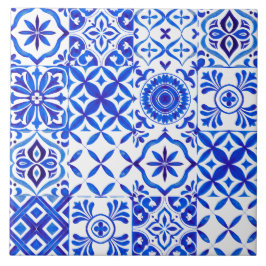 Dekorative rote Azulejo-Fliesen-Patchwork-Muster Fliese
