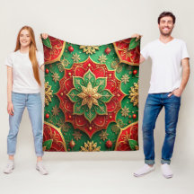 Dekorative rote grüne Fleece-Decke