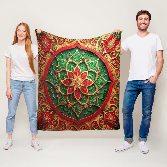 Dekorative rote grüne Fleece-Decke Fleecedecke (Beispiel)