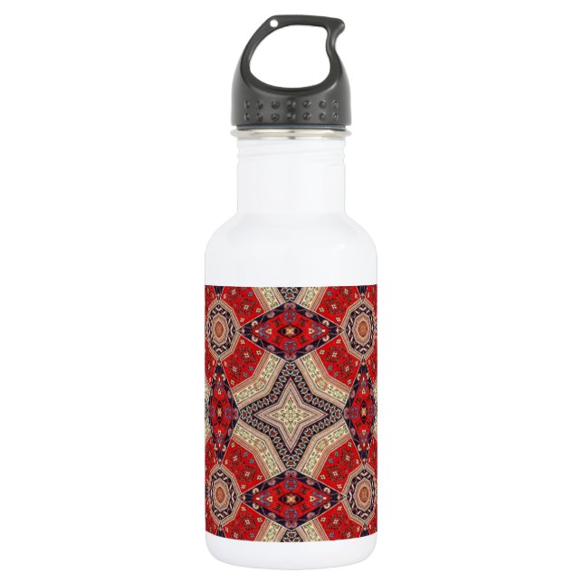 Dekorative Rote Retro Art Trinkflasche (Vorderseite)