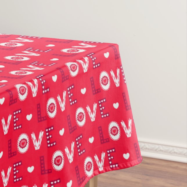 Dekorative rote Worte Tischdecke (Beispiel)