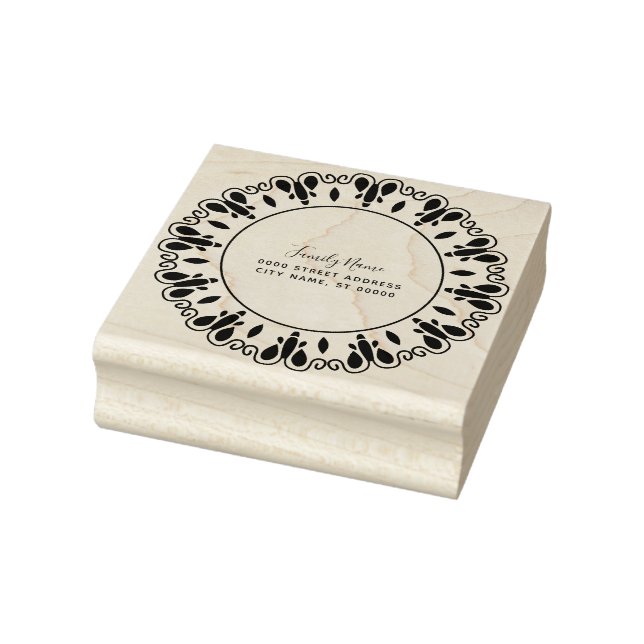 Dekorative Rücksendeadresse Gummi Briefmarke Gummistempel (Stempel)