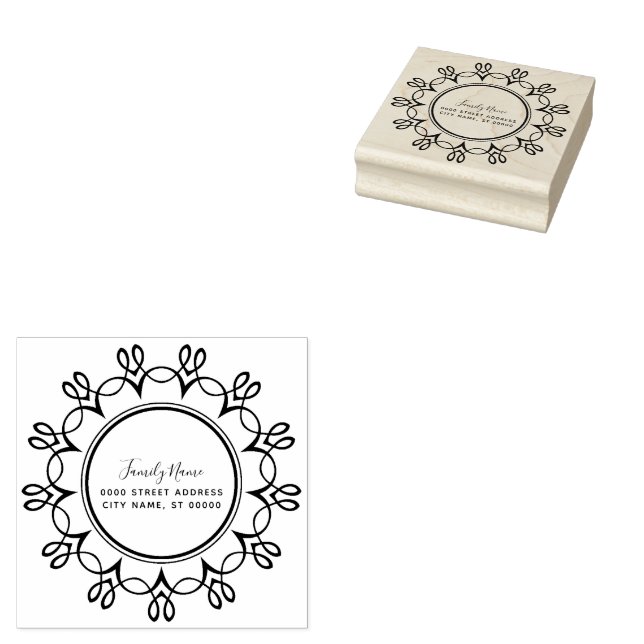 Dekorative Rücksendeadresse Gummi Briefmarke Gummistempel (Stempel)