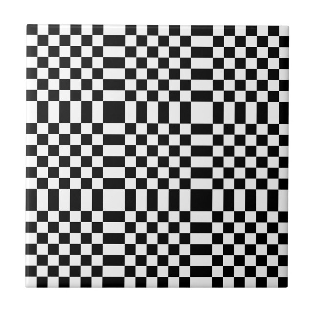 Dekorative Schachbrett-basierte Geometrie Fliese (Vorderseite)