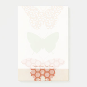 Dekorative Schmetterlings-Muster auf Post-it Klebezettel