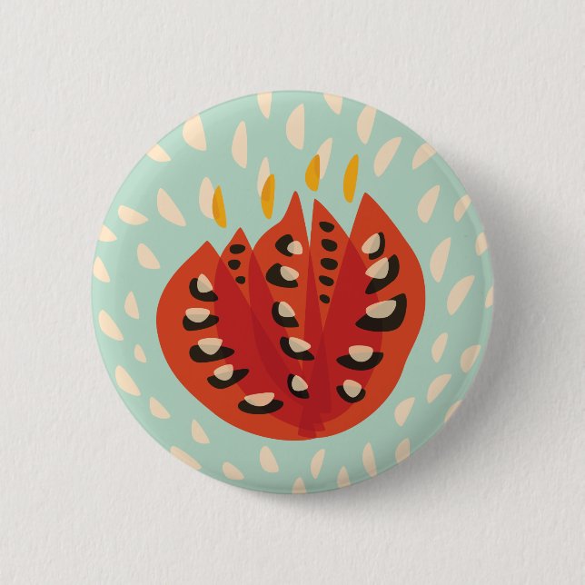 Dekorative schöne abstrakte Tulpe Button (Vorderseite)