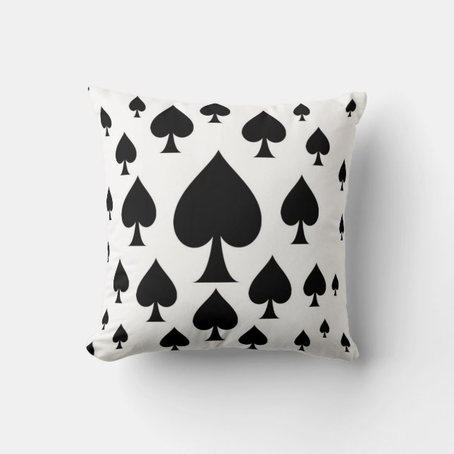 DEKORATIVE SCHWARZE SPATEN-SPIELKARTE-KASINO-KUNST KISSEN (Vorderseite)