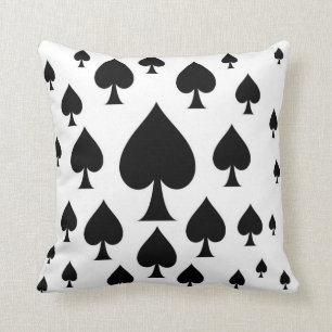 DEKORATIVE SCHWARZE SPATEN-SPIELKARTE-KASINO-KUNST KISSEN