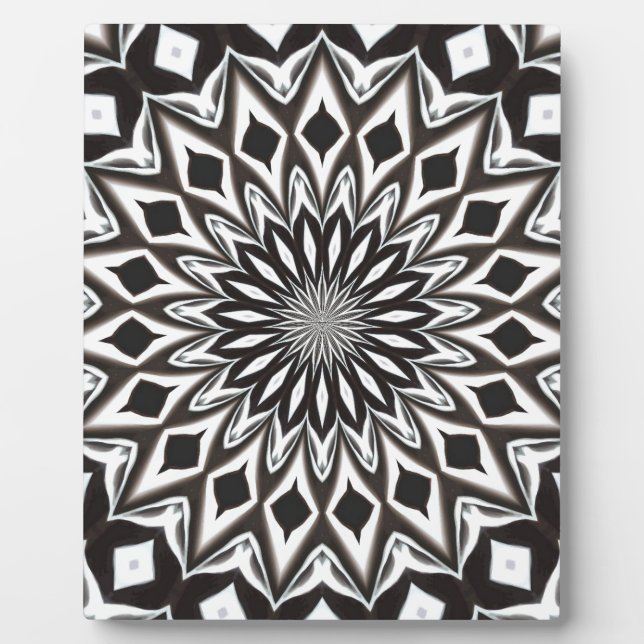 Dekorative Schwarzweiss-Mandala Fotoplatte (Vorderseite)