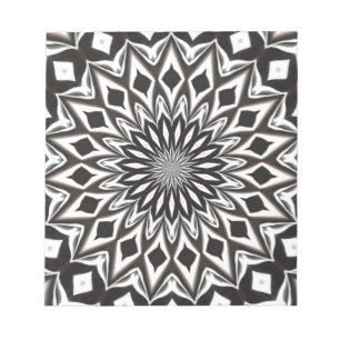Dekorative Schwarzweiss-Mandala Notizblock