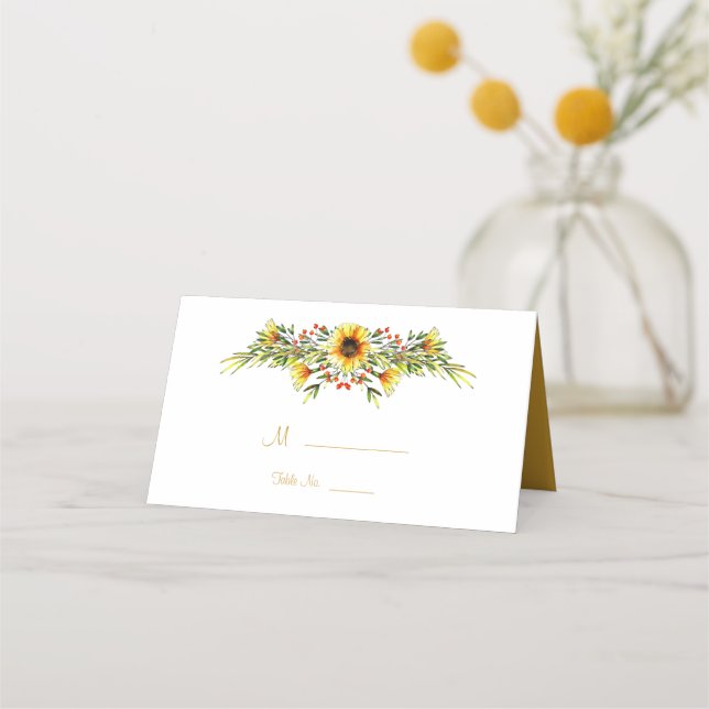Dekorative Sommerhochzeit-Blume Platzkarte (Vorderseite)