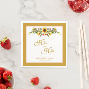Dekorative Sommerhochzeit-Blume Serviette