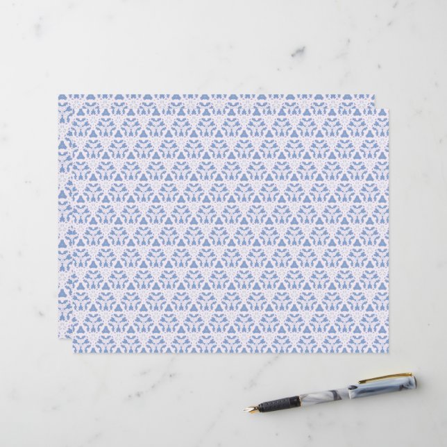 Dekorative Spitzen Dreiecke Blau Weiß (Vorderseite/Rückseite Beispiel)