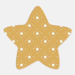 Dekorative Sterne auf goldenem Hintergrund Stern-Aufkleber