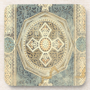 Dekorative Tapisserie mit verziertem geometrischem Getränkeuntersetzer