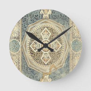 Dekorative Tapisserie mit verziertem geometrischem Runde Wanduhr