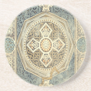 Dekorative Tapisserie mit verziertem geometrischem Untersetzer