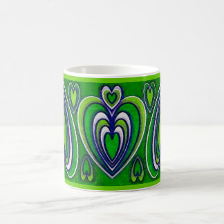 dekorative Tassengrünherzen Kaffeetasse