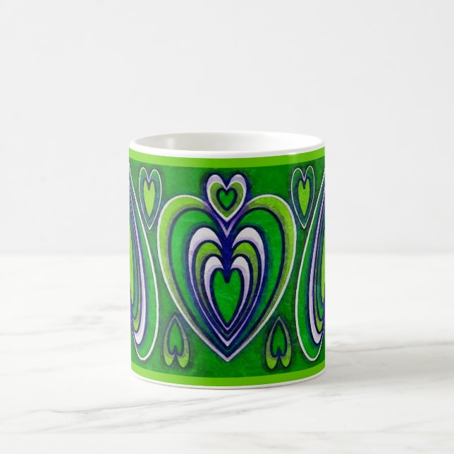 dekorative Tassengrünherzen Kaffeetasse (Mittel)