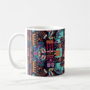 Dekorative Tiere: farbenprächtiges ethnisches Desi Kaffeetasse