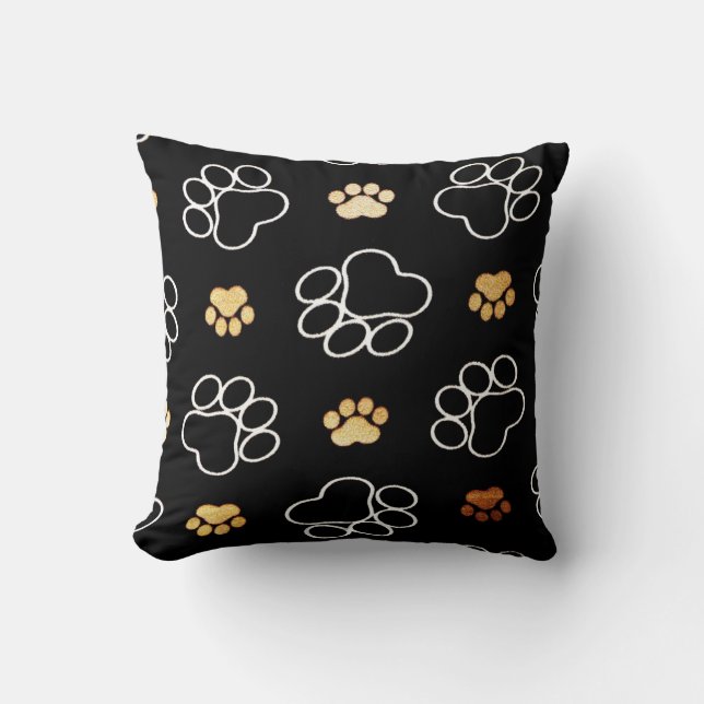 Dekorative Tierpaw-Druckmuster Hundekatze Kissen (Vorderseite)