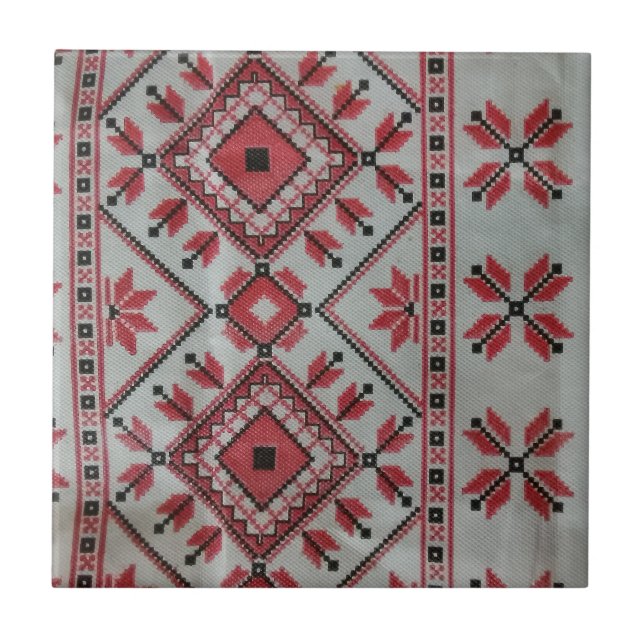 Dekorative Tiles rot und schwarz Fliese (Vorderseite)