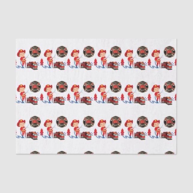 Dekorative Tissue Fireman Seidenpapier (Vorderseite)