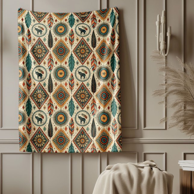 Dekorative Tribal-Blanket-Symbolische Printmedien  Fleecedecke (Decorative Tribal Blanket Symbolic Heritage Prints)