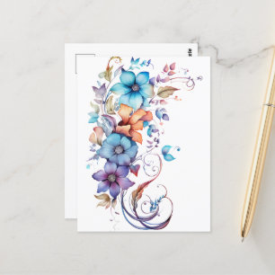Dekorative tropische Blume Postkarte