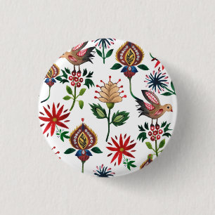 Dekorative ukrainische Blume Button
