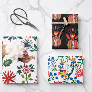 Dekorative ukrainische Blume Geschenkpapier Set