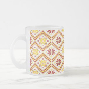 Dekorative ukrainische Kreuzstich Mattglastasse
