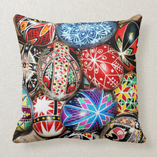 Dekorative ukrainische Ostereier Kissen