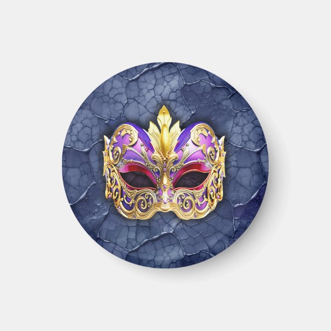 Dekorative Venezianische Maske auf der texturierte Magnet (Vorne)