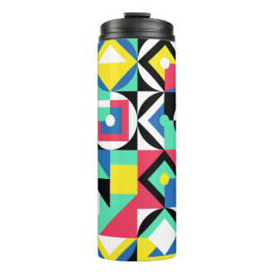 Dekorative Verzierung geometrischer Formen. farben Thermosbecher