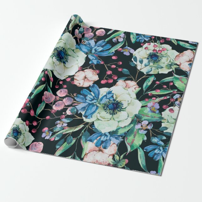 Dekorative Vintage Aquarelltasche Geschenkpapier (Ungerollt)