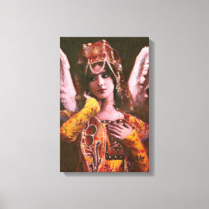 Dekorative Vintage Engel Wrapped Canvas Leinwanddruck