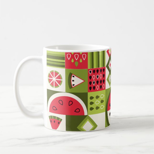 Dekorative Watermelon Elemente Kunst, Dichtung und Kaffeetasse (Links)