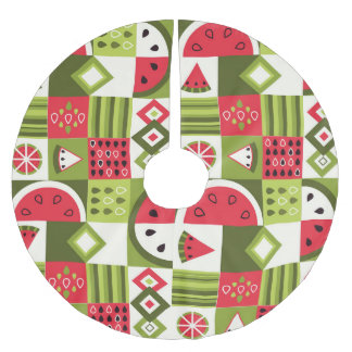Dekorative Watermelon Elemente Kunst, Dichtung und Polyester Weihnachtsbaumdecke