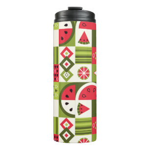 Dekorative Watermelon Elemente Kunst, Dichtung und Thermosbecher