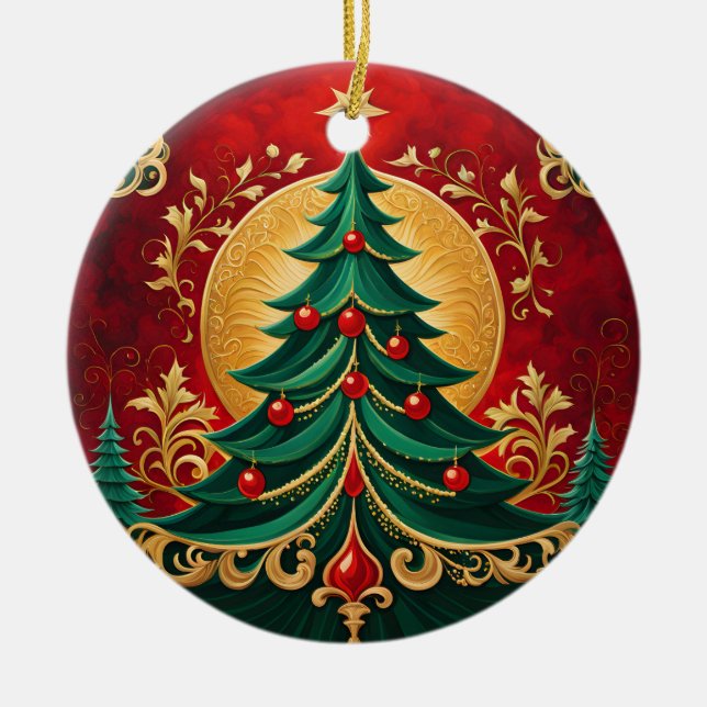 Dekorative Weihnachtsbaum Keramik Ornament (Vorne)